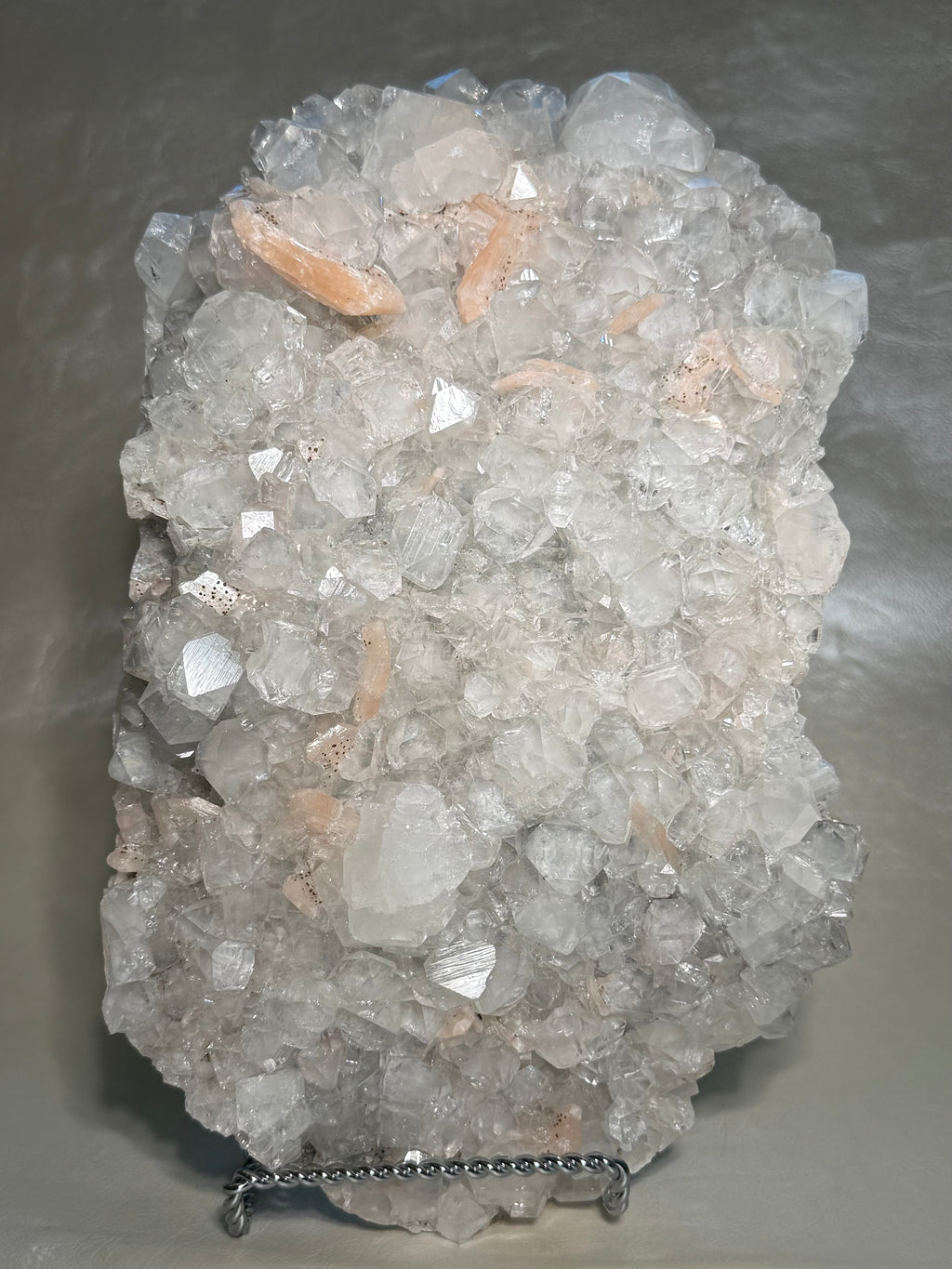 XXL Diamond Apophylite with Peach Stilbite