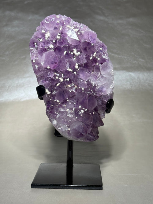 Amethyst With White Calcite Snowballs