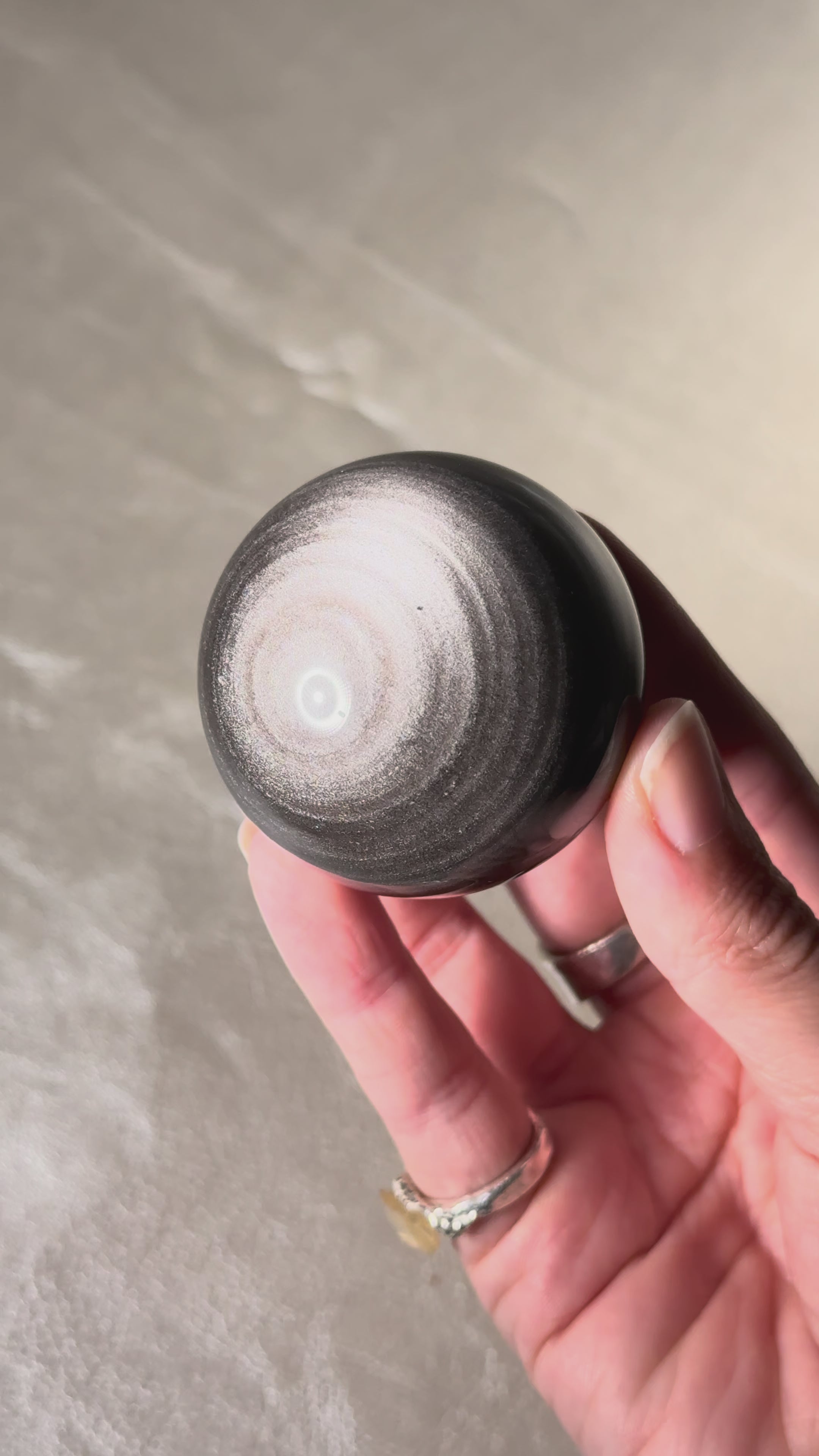 Silver Sheen Obsidian Sphere